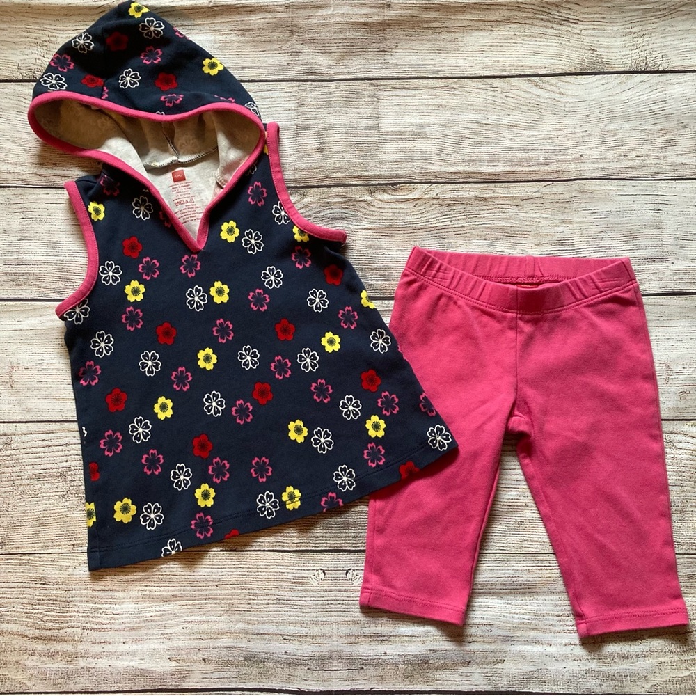 Tea Collection Tunic and Cropped Leggings Outfit Girls Size Medium 12-18 months
